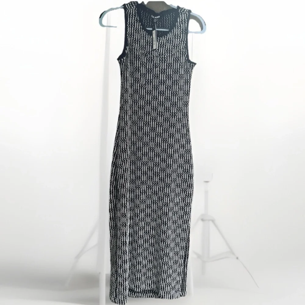 Steve Madden Bodycon Tank Midi Dress Cut Mesh Crochet Striped Pattern Knit S - Picture 5 of 14